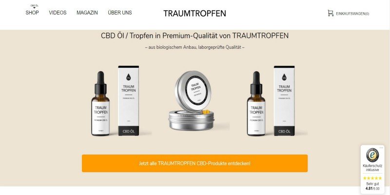 Traumtropfen Shop Test